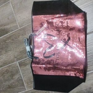 Pink sequined Victoria's Secret bling tote--NWT